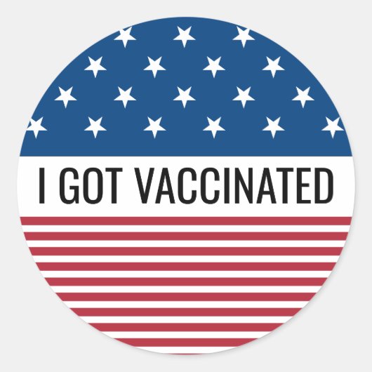 ICH GOT VACCINATED USA FLAG RUNDER AUFKLEBER (Vorderseite)