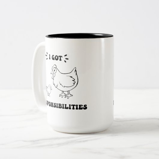 Ich Got Verantwortlichkeiten Funny Angelica Zitat  Zweifarbige Tasse (Vorderseite Links)