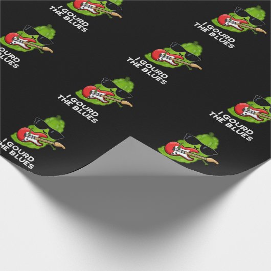 Ich gourte die Blues Funny Veggie Pun Dark BG Geschenkpapier (Ecke)