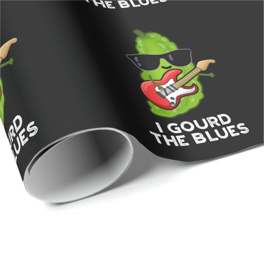 Ich gourte die Blues Funny Veggie Pun Dark BG Geschenkpapier (Rolleneckpunkt)