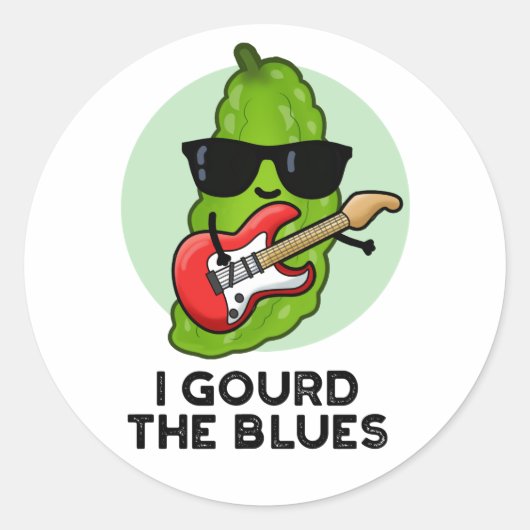 Ich gourte die Blues Funny Veggie Pun Runder Aufkleber (Vorderseite)