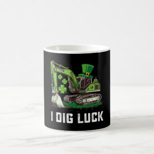 Ich grabe Glück Bagger St. Patrick's Day Irisch Kaffeetasse