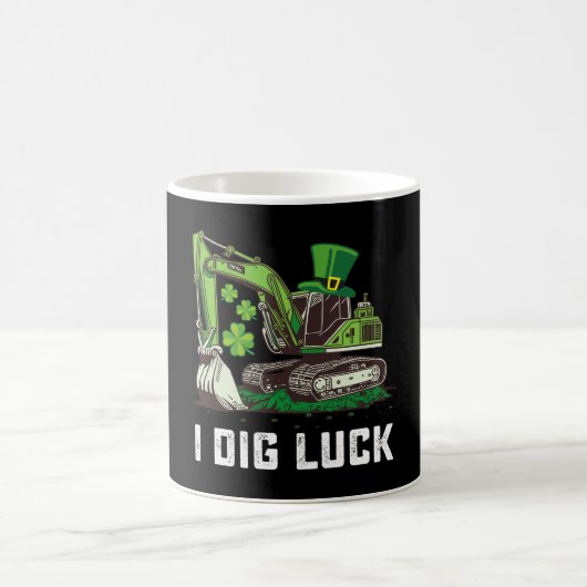 Ich grabe Glück Bagger St. Patrick's Day Irisch Kaffeetasse (Mittel)