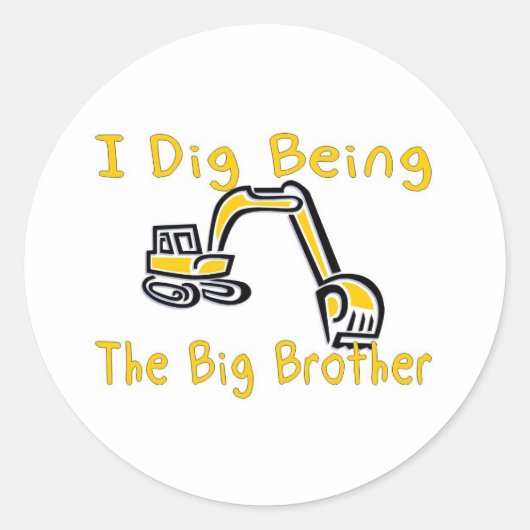 Ich grabe großen Bruder Runder Aufkleber (Vorderseite)
