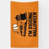 Ich grabe Halloween Pumpkin Face Traktor Kids Banner (Vertikal)