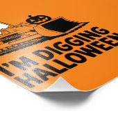 Ich grabe Halloween Pumpkin Face Traktor Kids Fotodruck (Ecke)