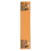 Ich grabe Halloween Pumpkin Face Traktor Kids Kurzer Tischläufer (Vorderseite)