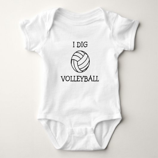 Ich grabe Volleyballbaby-Shirtbodysuit Baby Strampler (Vorderseite)