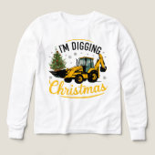 Ich grabe Weihnachten Cute Bagger Baum Kinder (Design Vorderseite)