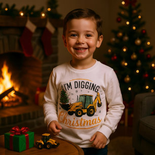 Ich grabe Weihnachten Cute Bagger Baum Kinder
