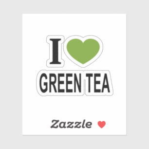 Ich ❤️ GREEN TEE mit grünem Herzen I LIEBE GREEN V Aufkleber