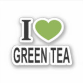 Ich ❤️ GREEN TEE mit grünem Herzen I LIEBE GREEN V Aufkleber (Vorderseite)