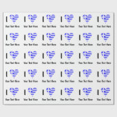 Ich (griechische Flagge Herz) Ihren Text Geschenkpapier (Flach)