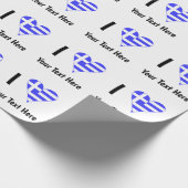 Ich (griechische Flagge Herz) Ihren Text Geschenkpapier (Ecke)