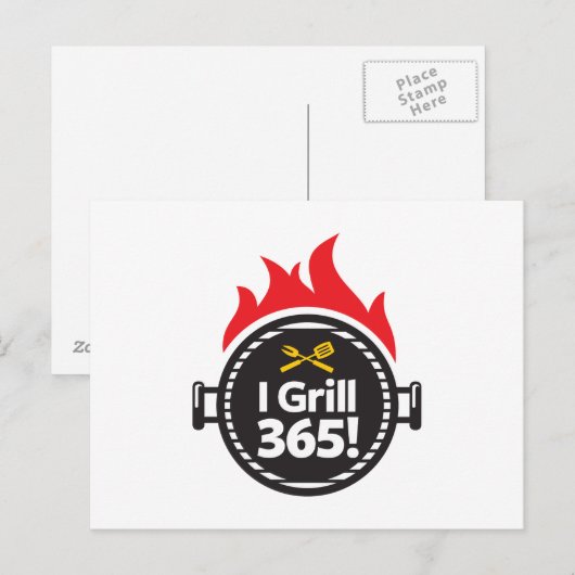 Ich Grill 365! Postkarte (Vorne/Hinten)