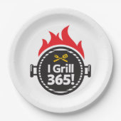 Ich grille 365! pappteller (Vorderseite)