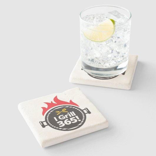 Ich grille 365! steinuntersetzer (Seitenansicht)