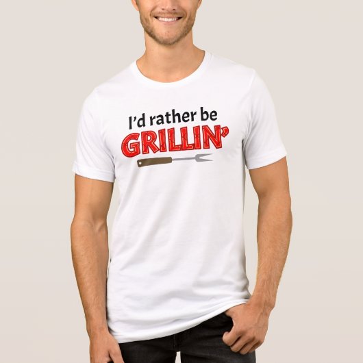 Ich grille lieber Grillmaster-Steaks Tri-Blend Shirt (Vorderseite)