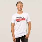 Ich grille lieber Grillmaster-Steaks Tri-Blend Shirt (Vorderseite voll)