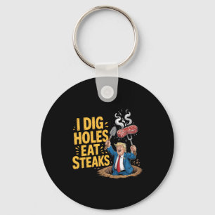 Ich grub und essen Steaks Trump Maskuline Job Blu Schlüsselanhänger