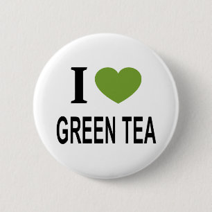 Ich ❤️ GRÜNER TEE mit grünem Herzen ICH LIEBE GRÜN Button