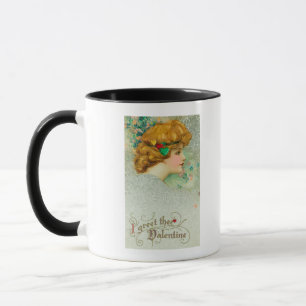 Ich grüße Thee Valentinsgruß-Frau Tasse