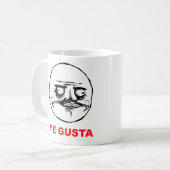ich gusta Gesichtsrasereigesicht meme Spaß lol Kaffeetasse (Vorderseite Links)