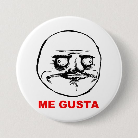 Ich Gusta Raserei-Gesicht Meme Button (Vorderseite)