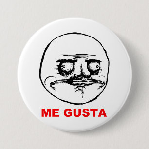 Ich Gusta Raserei-Gesicht Meme Button