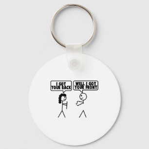 Ich hab deinen Rücken - Front-Stickfigur-Stickman- Schlüsselanhänger