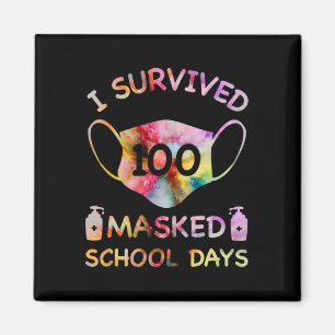 Ich habe 100 maskierte Schultage für Kinder Lehrer Magnet
