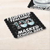 Ich habe 100 maskierte Schultage überlebt Untersetzer (angewinkelt)