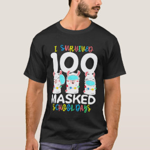 Ich habe 100 maskierte Schultage virtueller Lama-E T-Shirt
