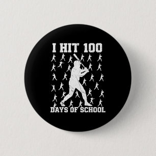 Ich habe 100 Schultage Baseball-Junge erreicht Button