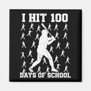 Ich habe 100 Schultage Baseball-Junge erreicht  Magnet