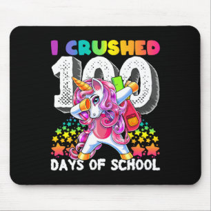 Ich habe 100 Schultage mit Dabbing Einhorn Geschen Mousepad
