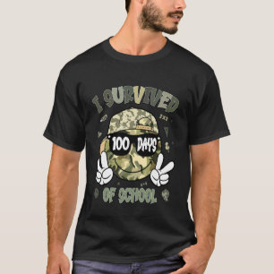 Ich habe 100 Schultage überlebt Jungen Camo 100. T T-Shirt