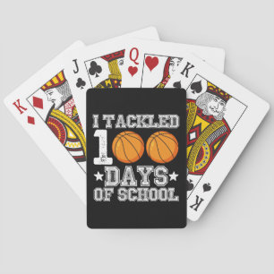 Ich habe 100 Tage Basketball in der Schule geklats Spielkarten