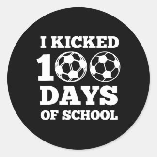 Ich habe 100 Tage Fußball-Unterricht am 100. Tag g Runder Aufkleber
