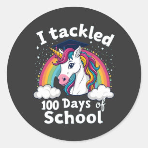 Ich habe 100 Tage Schuldesign angepackt Runder Aufkleber