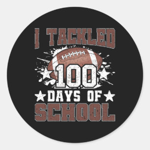 Ich habe 100 Tage Schule 100. Tag Fußball Boys Runder Aufkleber