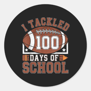 Ich habe 100 Tage Schule 100. Tag Fußball Stude Runder Aufkleber