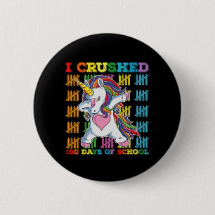 Ich habe 100 Tage Schule Einhorn geschafft Button