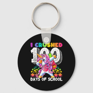Ich habe 100 Tage Schule mit Dabbing-Einhorn-Gesch Schlüsselanhänger