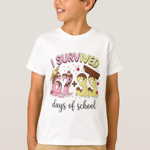 Ich habe 100 Tage Schule überlebt 67 + 33 Eiscreme T-Shirt
