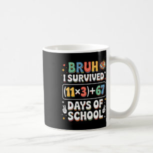 Ich habe 100 Tage Schule überlebt Bruh Groovy Math Kaffeetasse
