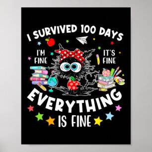 Ich habe 100 Tage Schule überlebt Lehrer Kinder Lu Poster
