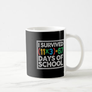 Ich habe 100 Tage Schule überlebt Lustige Mathe-Gl Kaffeetasse