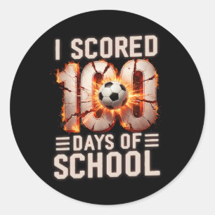 Ich habe 100 Tage Schulfußball 100. Tag der Schule Runder Aufkleber