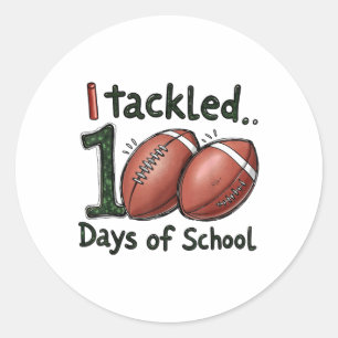 Ich habe 100 Tage Schulfußball 100. Tag St. Runder Aufkleber